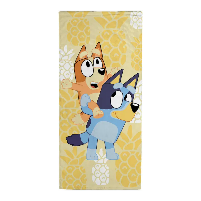 Jay Franco Bluey and Bingo Cotton Beach Towel, Yellow