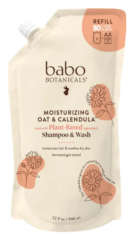 Babo Botanicals Moisturizing Oat & Calendula Shampoo & Wash
