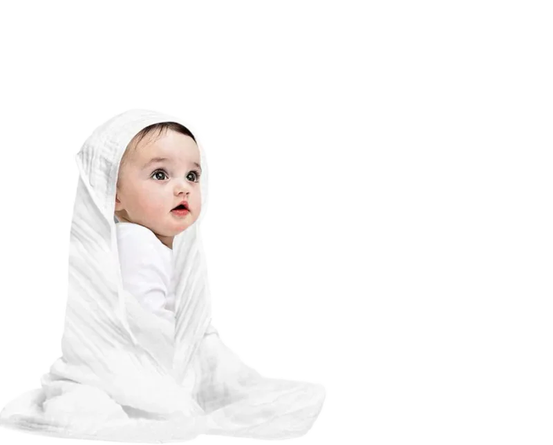 Arnzion Muslin Hooded Baby Bath Towel, 100% Cotton