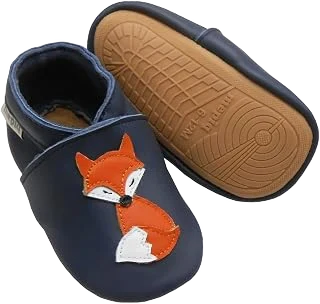 mepiq Leather Baby Moccasins — Fox, 0–6 Months