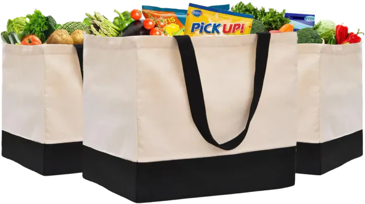 Extra Large Canvas Tote Bag with Pockets