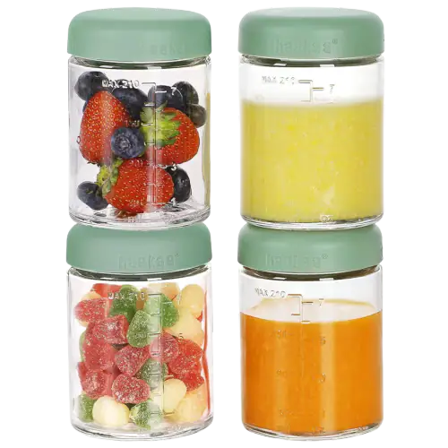 haakaa Glass Baby Food Storage Jars with Silicone Lids