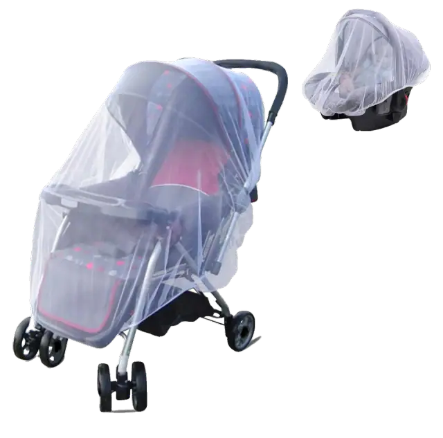 South to East Drawstring Stroller Mosquito Net, White