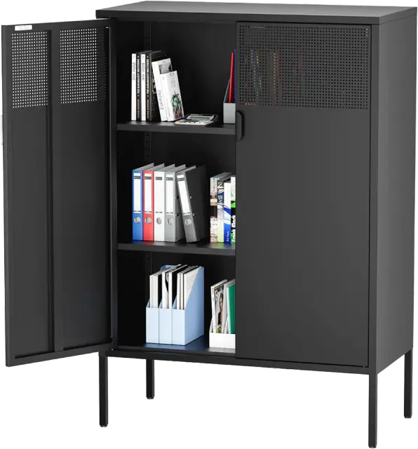 Ustamio Black Steel Storage Cabinet