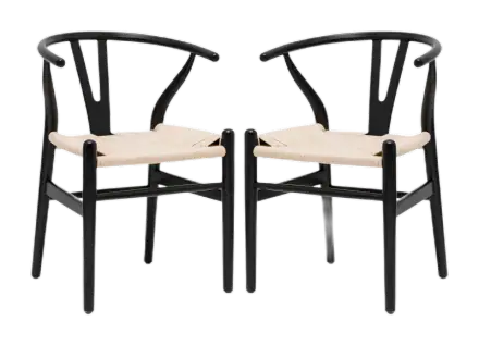Poly & Bark Weave Dining Chair, Solid Wood