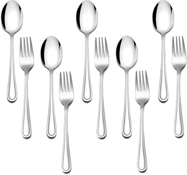 E-far Stainless Steel Kids Forks and Spoons — 10 Pieces