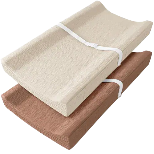 Bearmoss Muslin Cotton Changing Pad Cover, 2-Pack