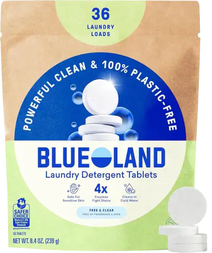 Blueland Free & Clear Laundry Detergent Tablets, 36 Count
