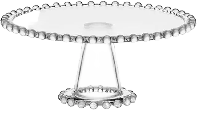 Fitz & Floyd Beaded Glass Cake Stand