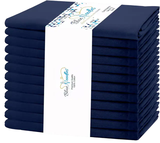 Blue Needles 100% Cotton Cloth Napkins (Set of 12)