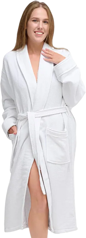 White Classic Turkish Cotton Waffle Robe