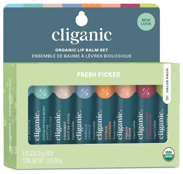 Cliganic Organic Lip Balm Fresh Picked, 8 Flavors