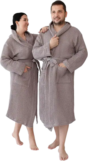 Turkish Cotton Unisex Hooded Waffle Robe