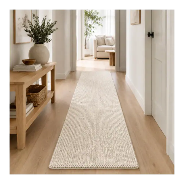 S & L Homes Hand Woven Wool and Cotton Knit Rug