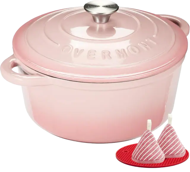 Overmont Enameled Cast Iron Dutch Oven, 4.5 Qt