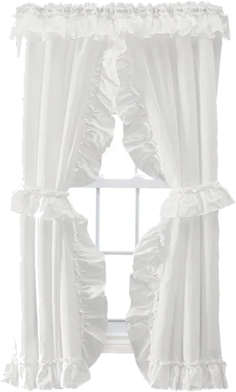 Stacey 54" x 84" Ruffled Priscilla Pair, Ice Cream