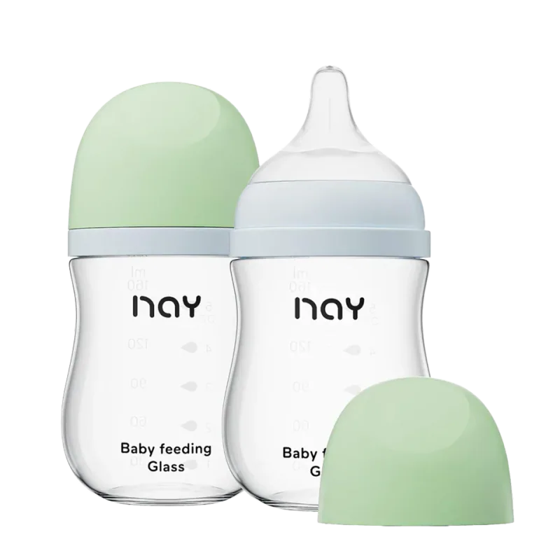 yanyoyo Natural Wide-Neck Glass Baby Bottle