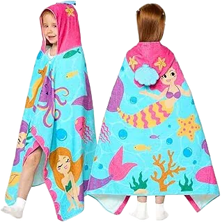Joiedomi Mermaid Cotton Hooded Kids Towel
