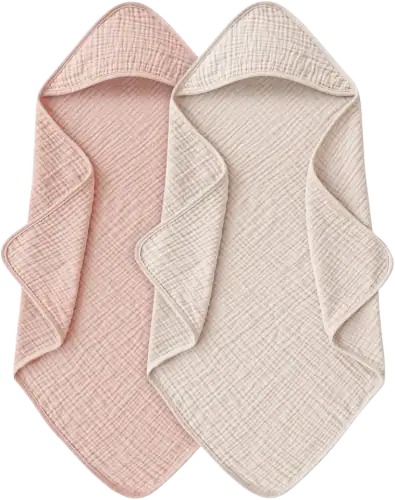 MairMore Muslin Hooded Baby Bath Towels, 100% Cotton