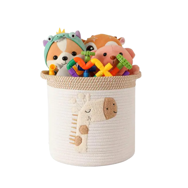 INough Cotton Rope Toy Basket — Giraffe
