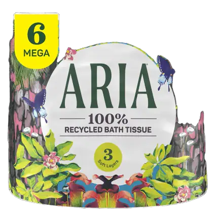 Aria 100% Recycled Toilet Paper, 3-Ply