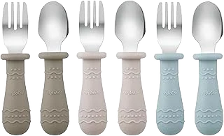 PandaEar 18/8 Steel and Silicone Toddler Utensils — 6 Pieces