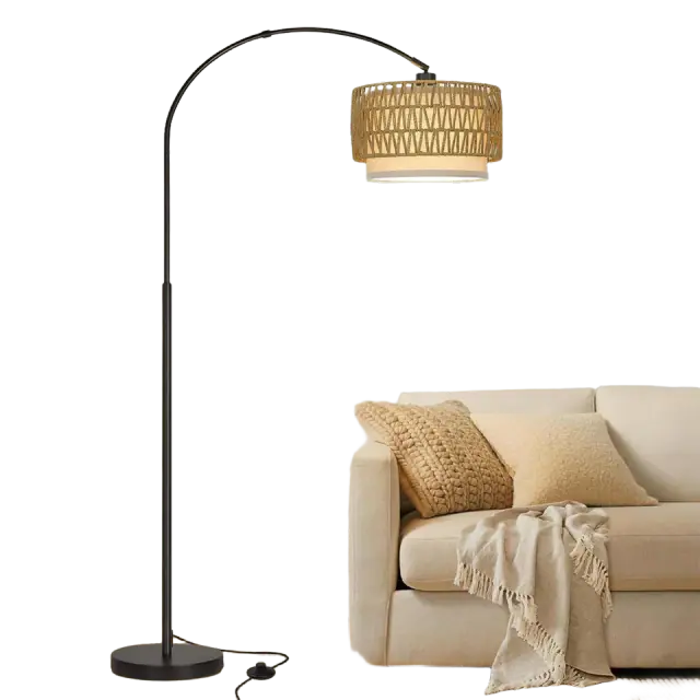 Rattan Arc Floor Lamp