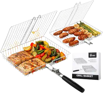 Nesting Grill Baskets, 2pcs Grilling Baskets