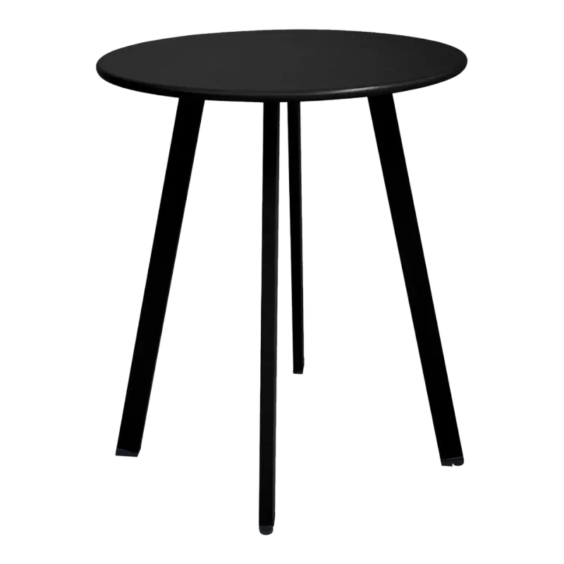 Meluvici Round Metal Outdoor Side Table — Black