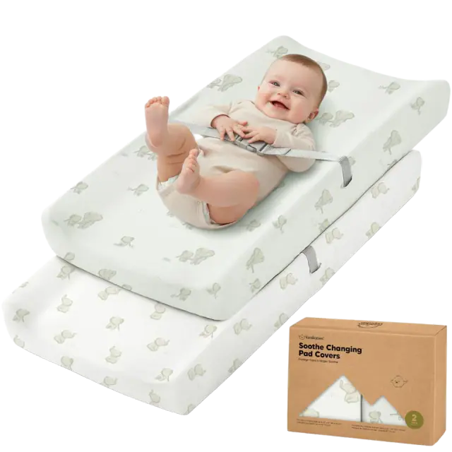 KeaBabies Organic Changing Pad Cover, 2-Pack