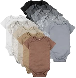 HonestBaby Cotton-Blend Bodysuits — Earth Tones, 10-Pack