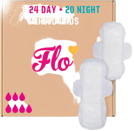 Flo Organic Bamboo Menstrual Pads, Day + Night