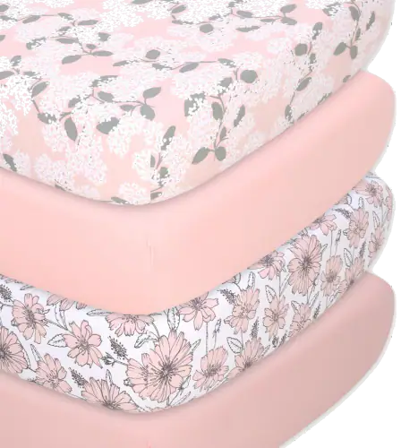 The Peanutshell Organic Jersey Cotton Crib Sheets — Cottage Floral