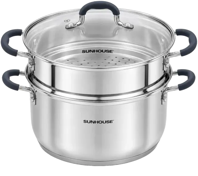 SUNHOUSE Stainless Steel Steamer Pot Insert, 3.1 Qt