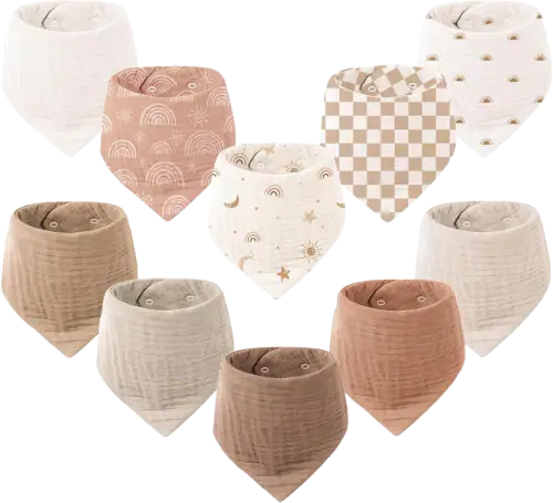 Konssy Muslin Cotton Baby Bandana Bib