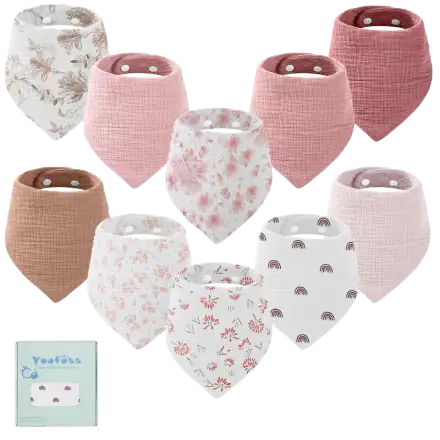 Yoofoss Organic Cotton Muslin Baby Bib
