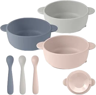 Eascrozn Silicone Suction Baby Bowls with Spoons