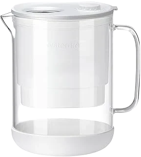 Waterdrop PT-72W 7-Cup Glass Water Filter Pitcher, White