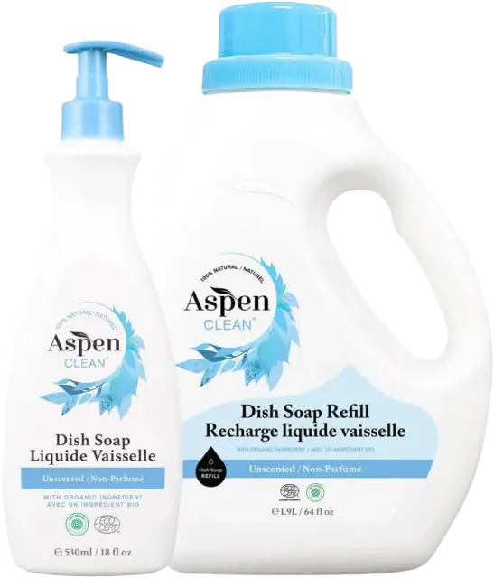 AspenClean Unscented Liquid Dish Soap