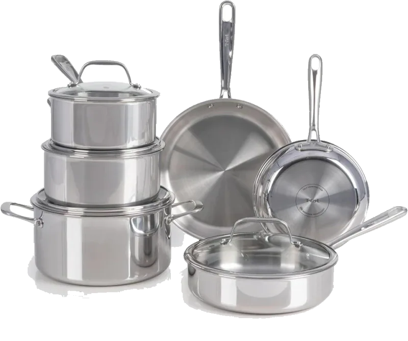 T-fal Pro Tri-Ply Stainless Steel 10-Piece Induction Cookware Set