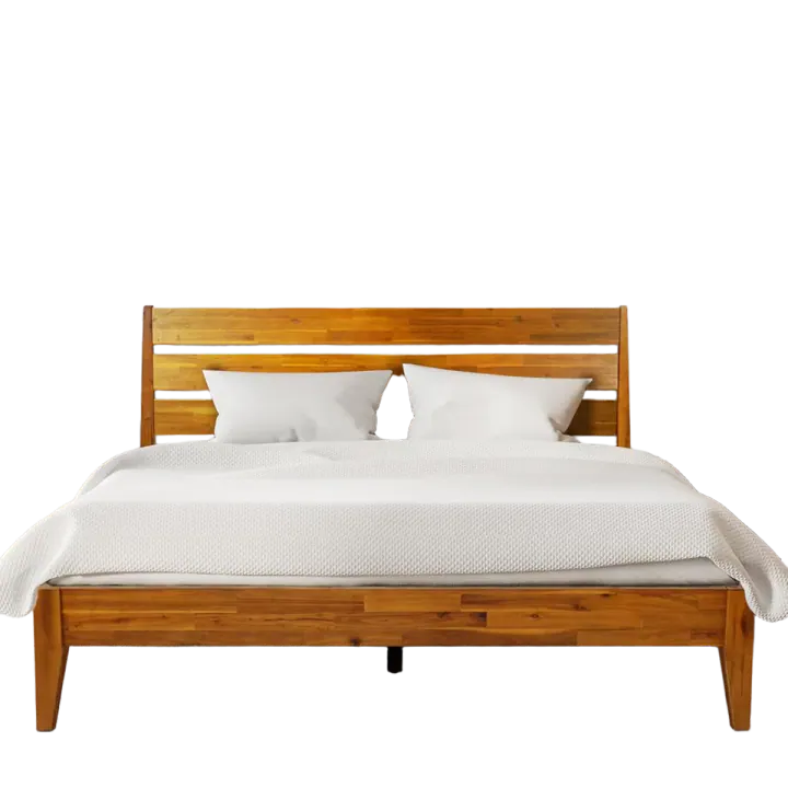 Acacia Emery Solid Wood Bed Frame with Headboard