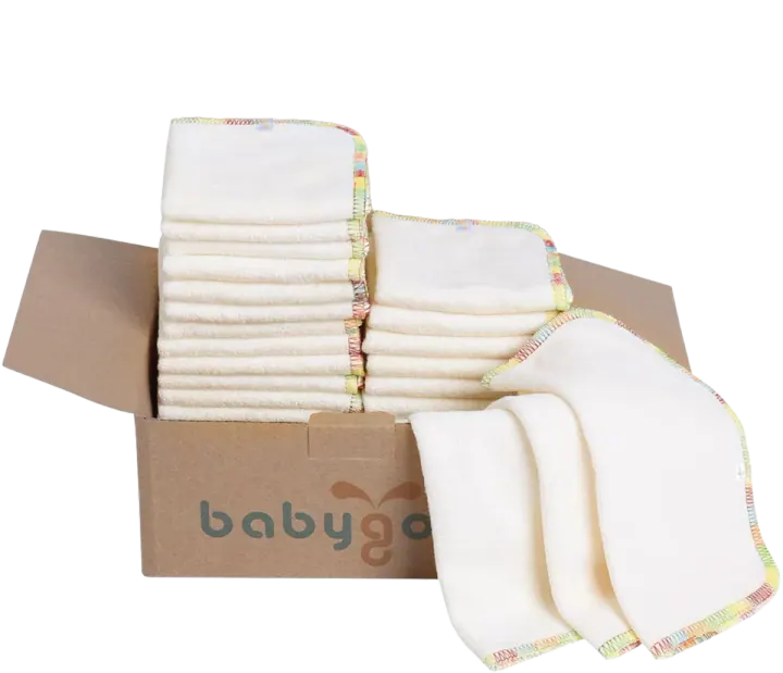 babygoal Reusable Diaper Wipes, Unbleached (Rayon from Bamboo Cloth Baby Wipes)