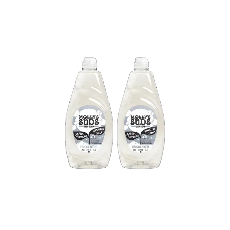 Molly's Suds Unscented Liquid Dish Soap, 24 Ounce, Pack of 2