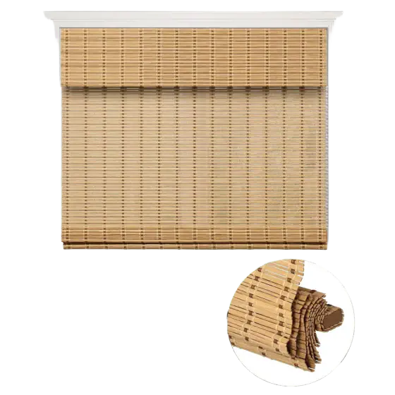 Kokorona Cordless Bamboo Roman Shades with Valance