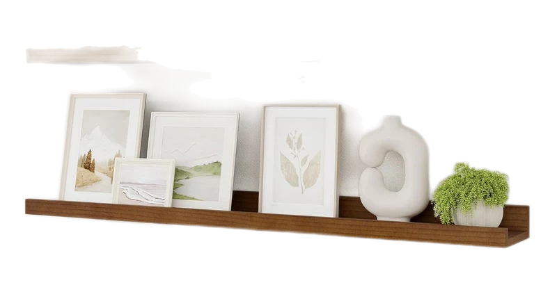 Vivelove Solid Pine Wood Picture Ledge Wall Shelves