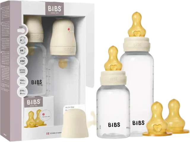 BIBS Baby Bottle (Glass + Natural Rubber Nipple)