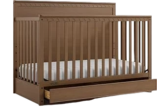 Graco Sasha 5-in-1 Convertible Crib with Drawer, Hazelnut