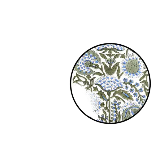 ATOSII 100% Cotton Single Panel Floral Block Print Curtain
