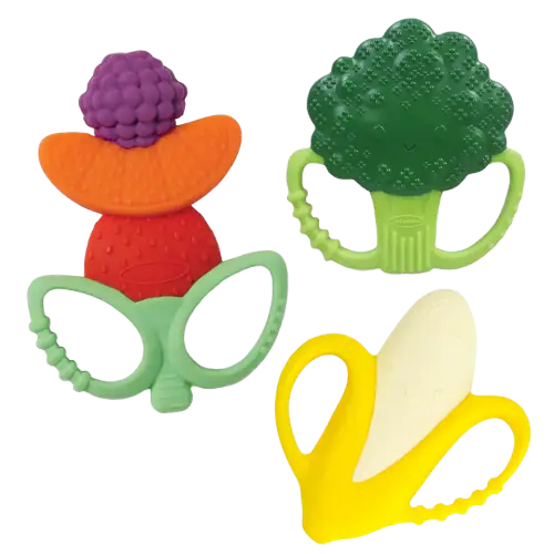 Infantino Lil' Nibbles Textured Silicone Teethers — Food Shapes