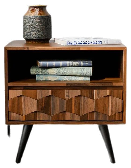 Bme Georgina Solid-Acacia Nightstand, Dark Chocolate